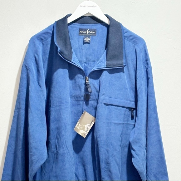 New Vintage NOS ARNOLD PALMER Men’s Blue 1/4 Zip Golf Windbreaker Pullover Sz XL - Picture 2 of 8